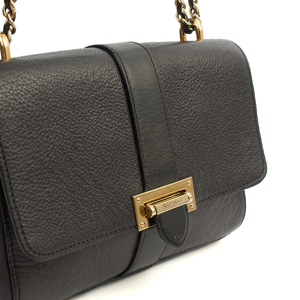 Aspinal of London Cross Body Lottie in Black, Leather