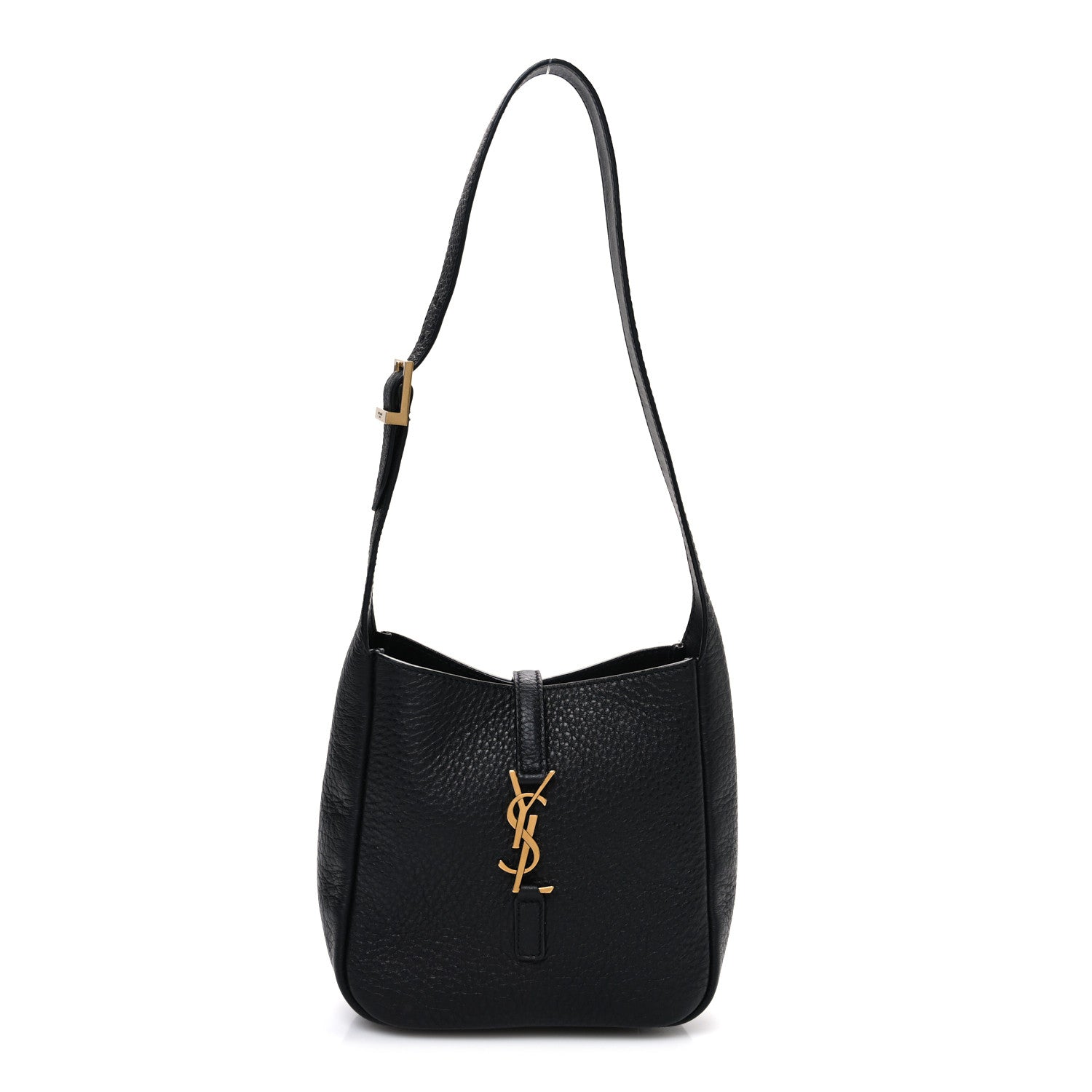 Grained Calfskin Baby Le 5 A 7 Supple Hobo Black