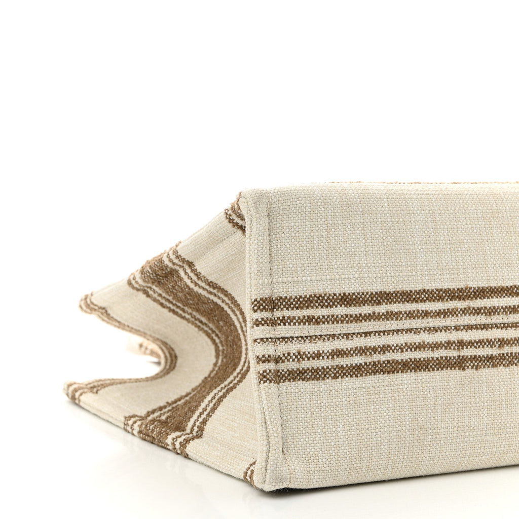 Jacquard Striped Large Cabas Thais Tobacco Tan