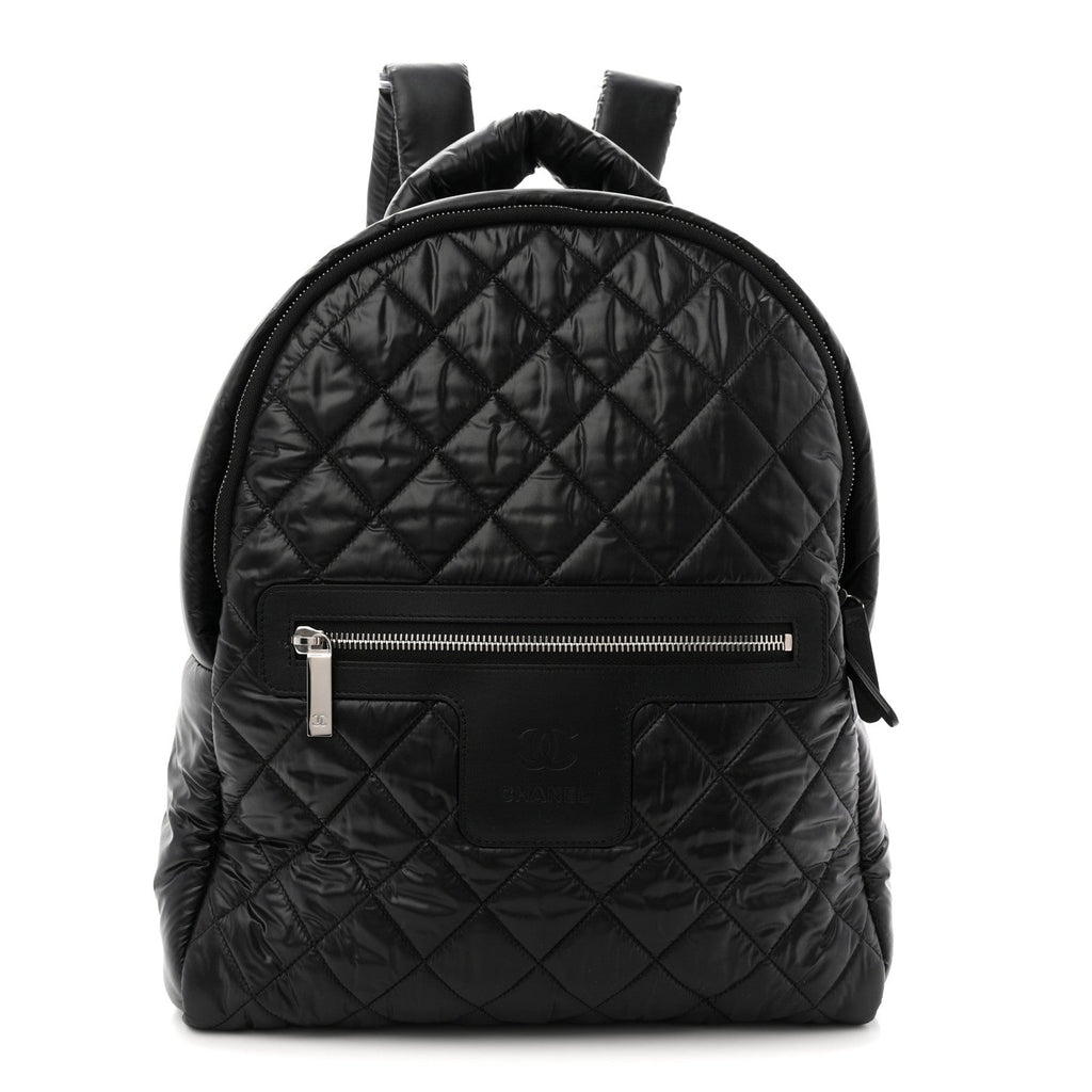 Nylon Quilted Coco Cocoon Backpack Black