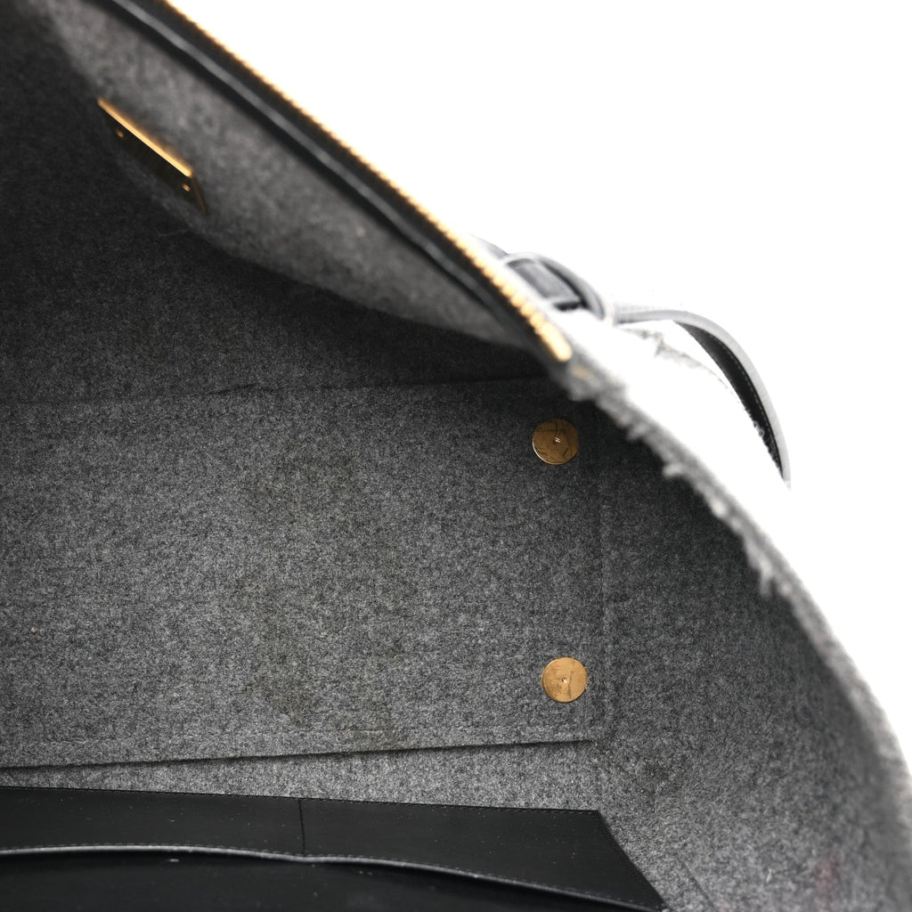 Felt Smooth Calfskin Mini Belt Bag Grey Black