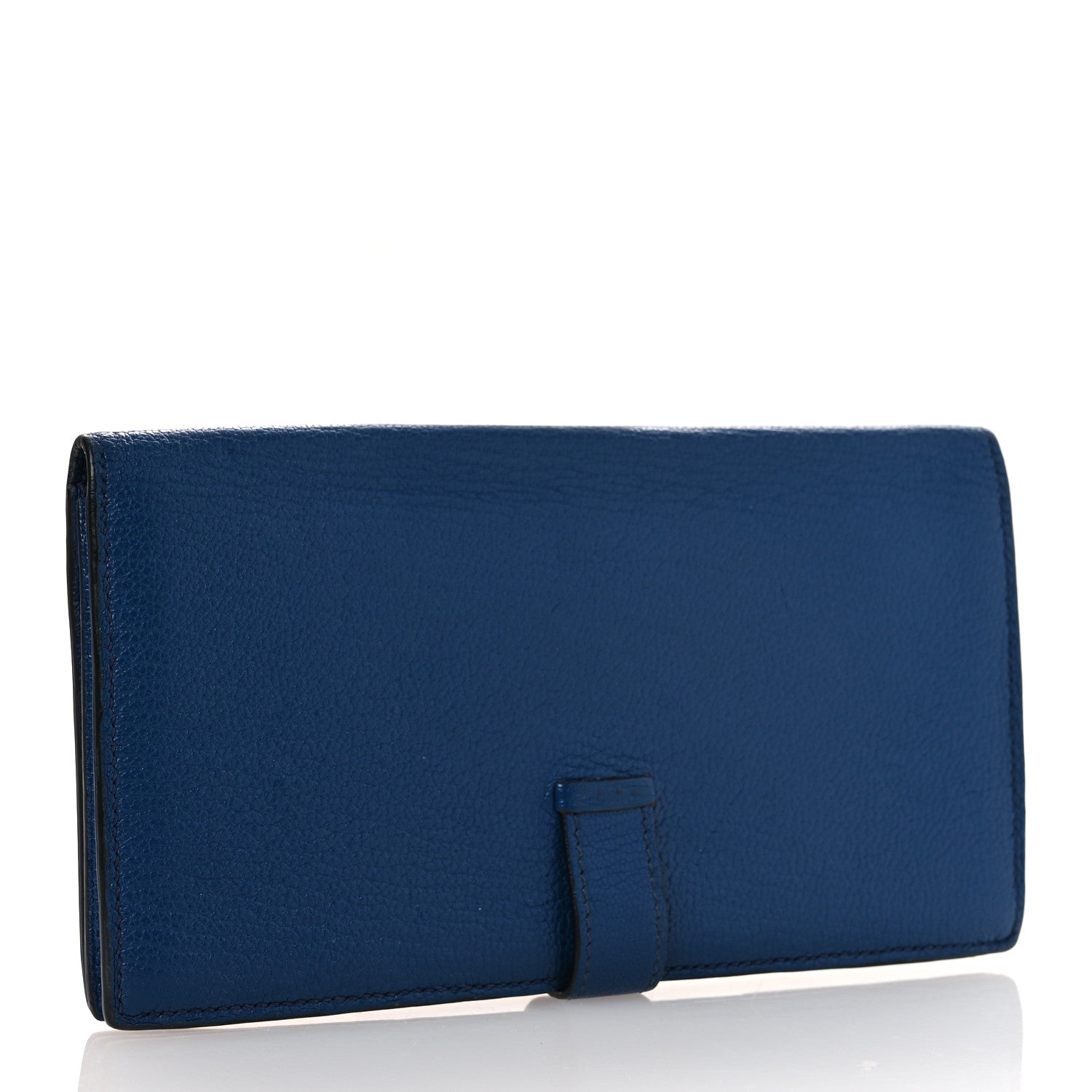 Chevre Mysore Bearn Gusset Wallet Bleu Agate