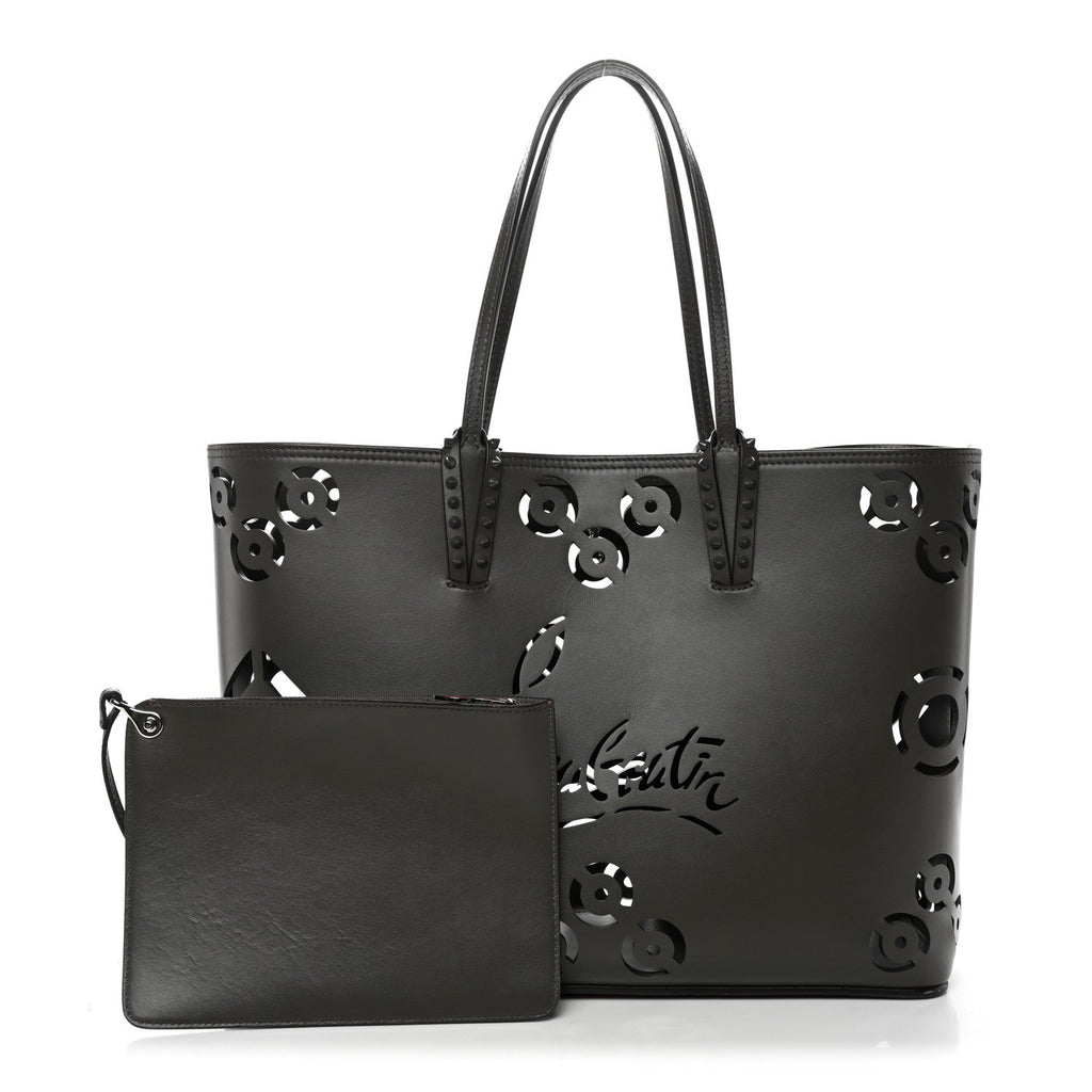 Calfskin Paris CL Logo Perforated Cabata Tote Rocket