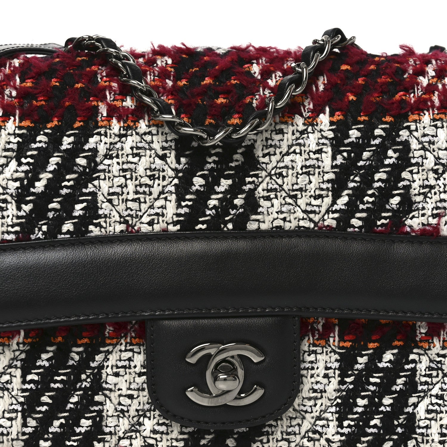 Tweed Quilted Calfskin Coco Corset Flap Multicolor