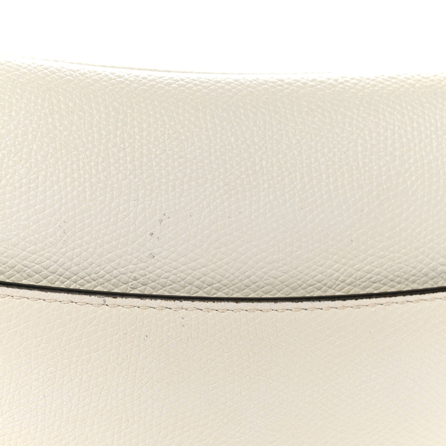 Grained Calfskin Mini Saddle Bag White