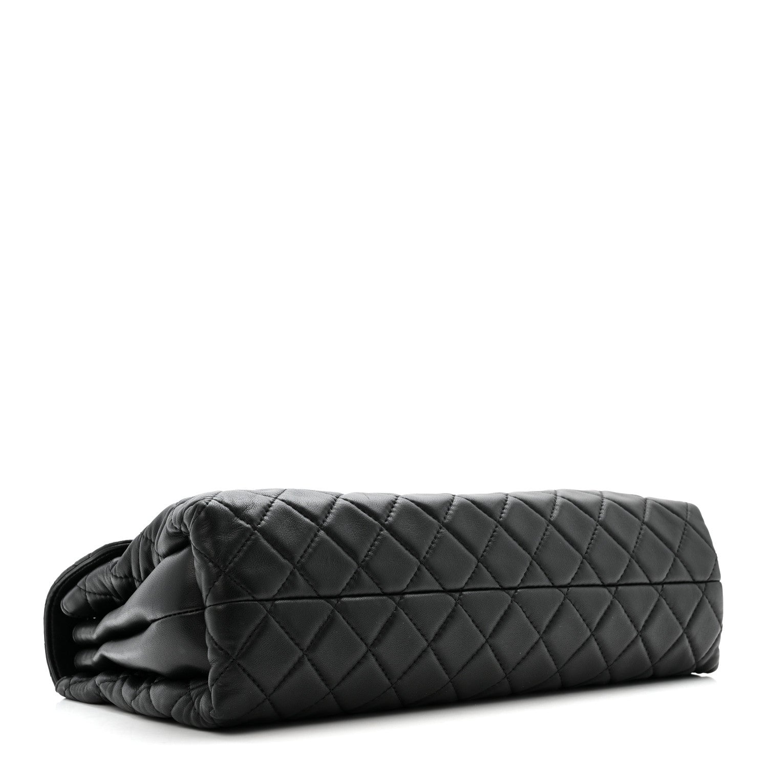 Lambskin Quilted Jumbo Chanel by 4 Flap Black