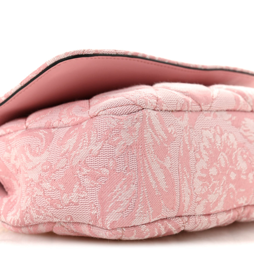 Baroque Jacquard Quilted Small Medusa Shoulder Bag Baby Pink