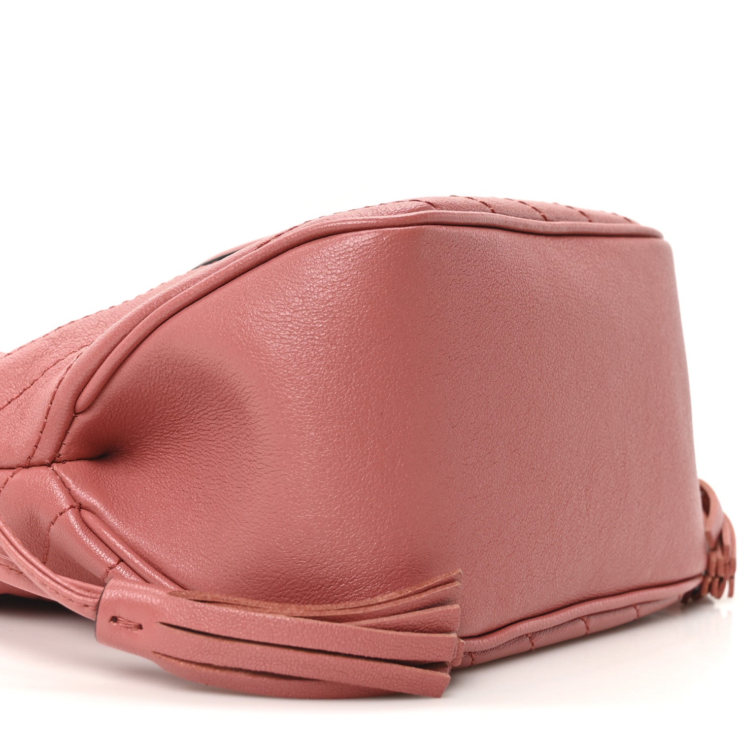 Sakai Be Green Calfskin Diagonal Stitched Mini Blondie Bucket Bag Pink