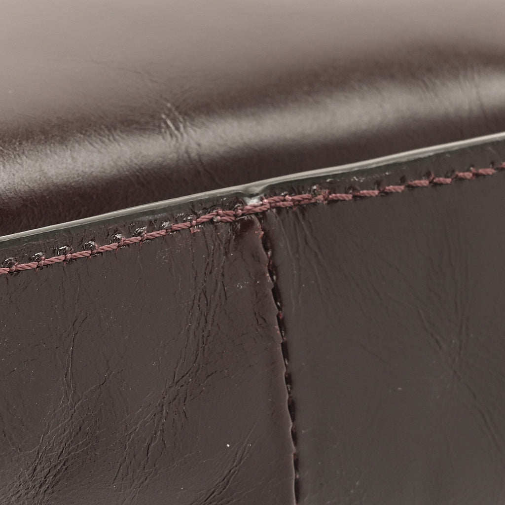 Shiny Calfskin Small Marcie Satchel  Auburn Red