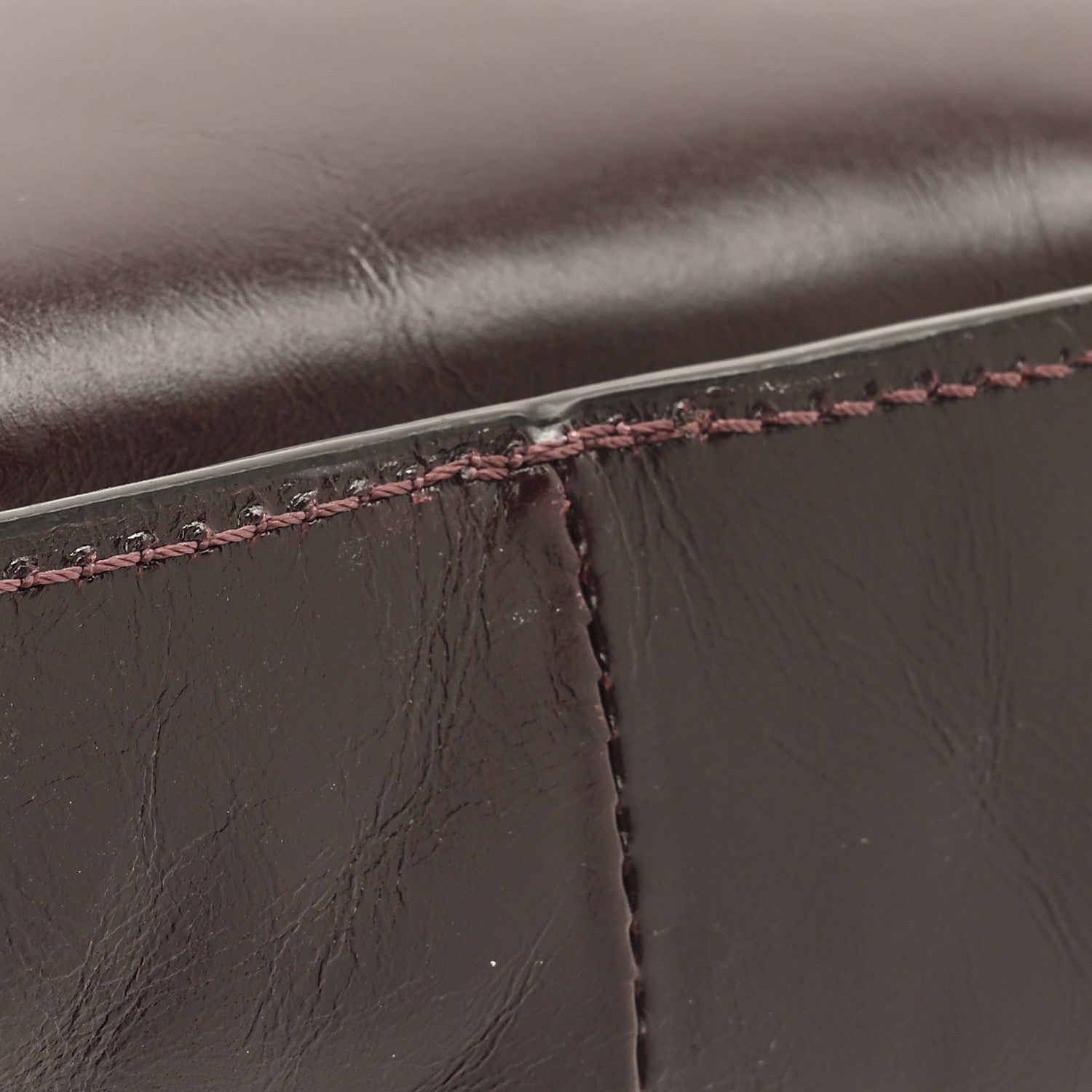 Shiny Calfskin Small Marcie Satchel  Auburn Red