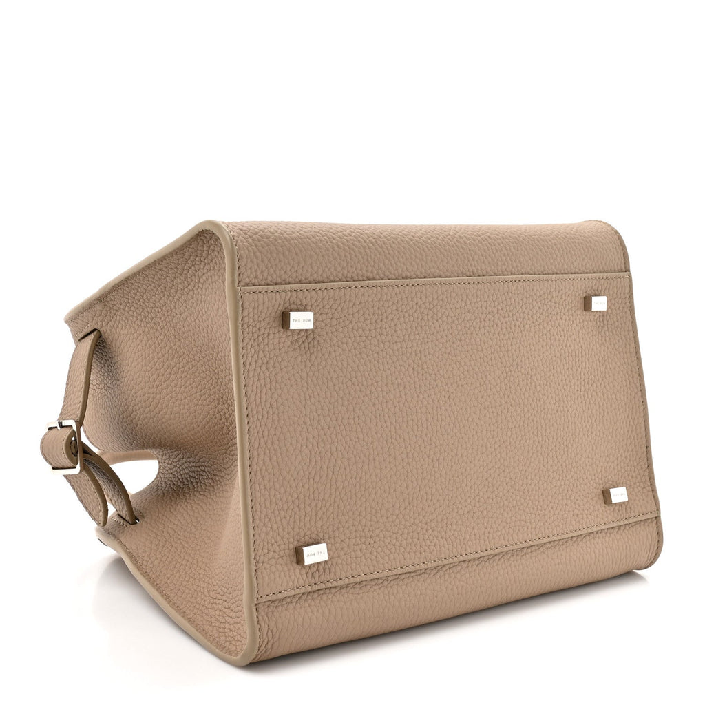 Grained Calfskin Soft Margaux 10 Bag Dark Taupe