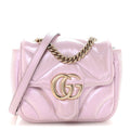 Iridescent Nappa Chevron Matelasse Mini GG Marmont Shoulder Bag Iridescent Escape Pink