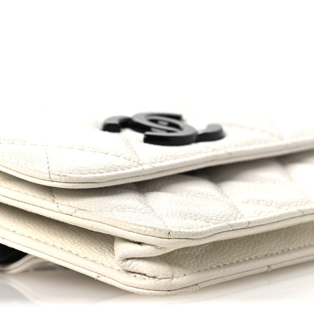 Caviar Quilted My Everything Belt Flap  Holder White