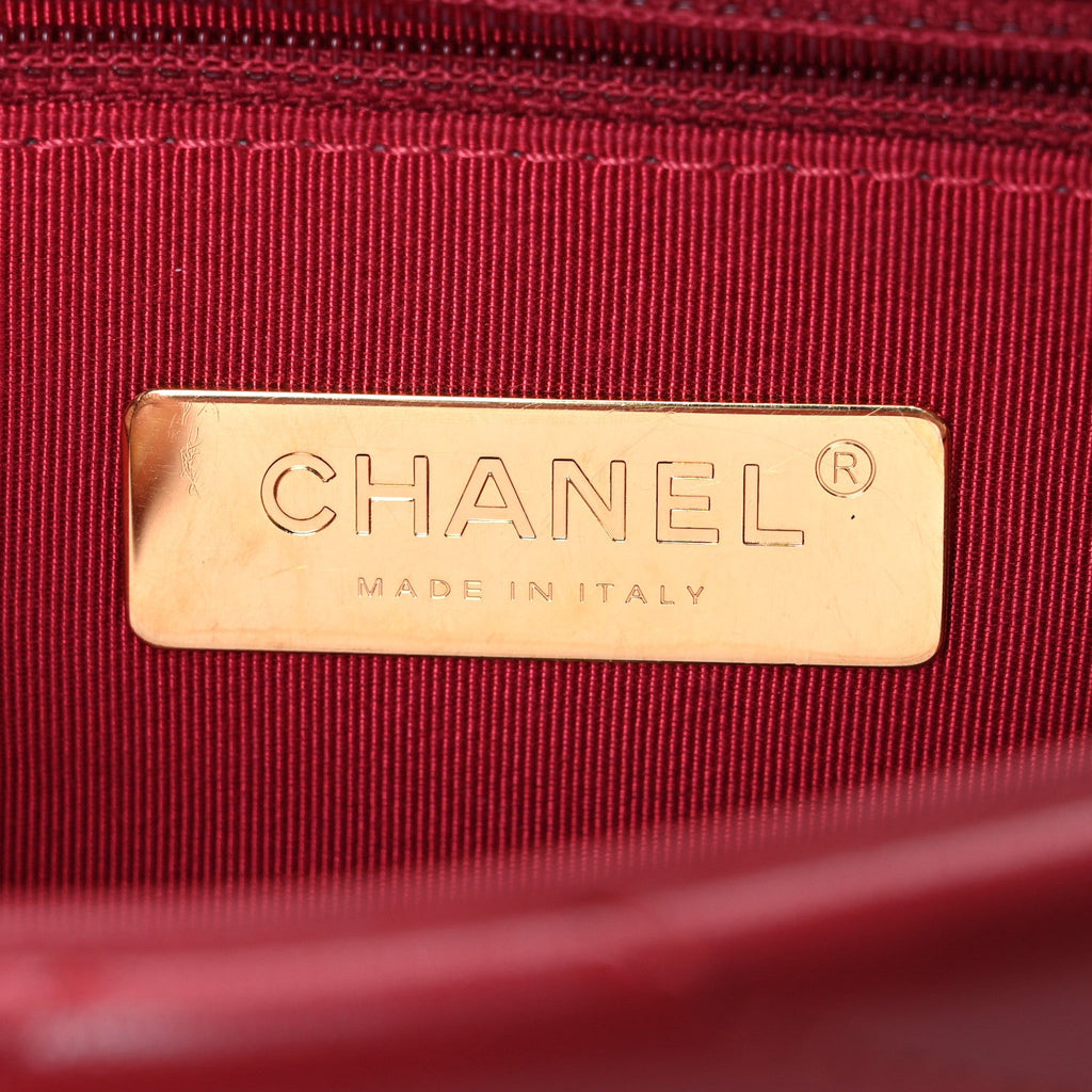 Goatskin Quilted Medium Chanel 19 Flap Red