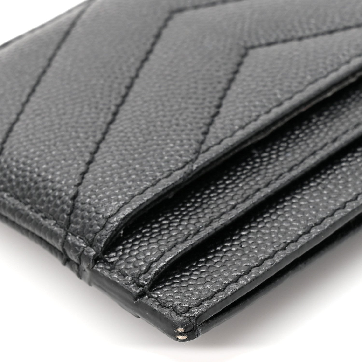 Grain De Poudre Matelasse Chevron Monogram Credit  Case Black