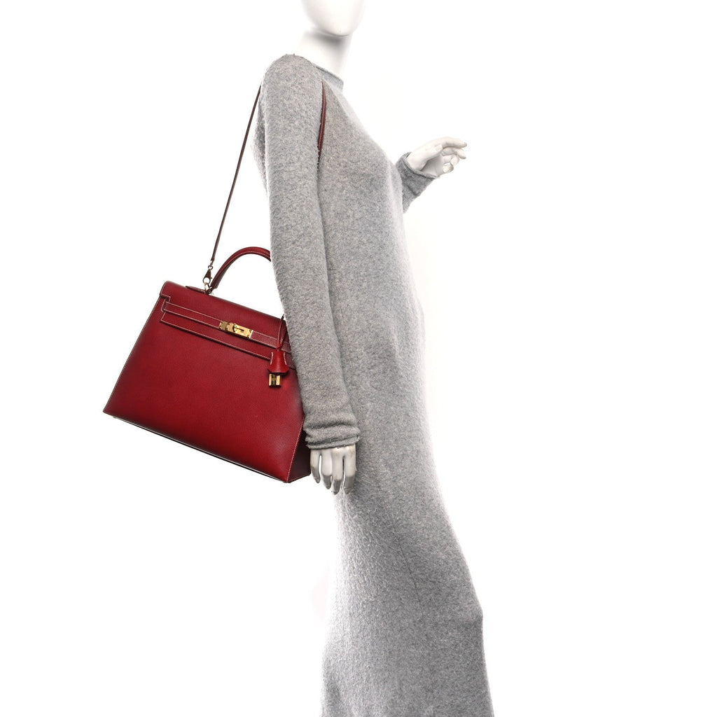 Veau Grain Lisse Kelly Sellier 35 Rouge Vif