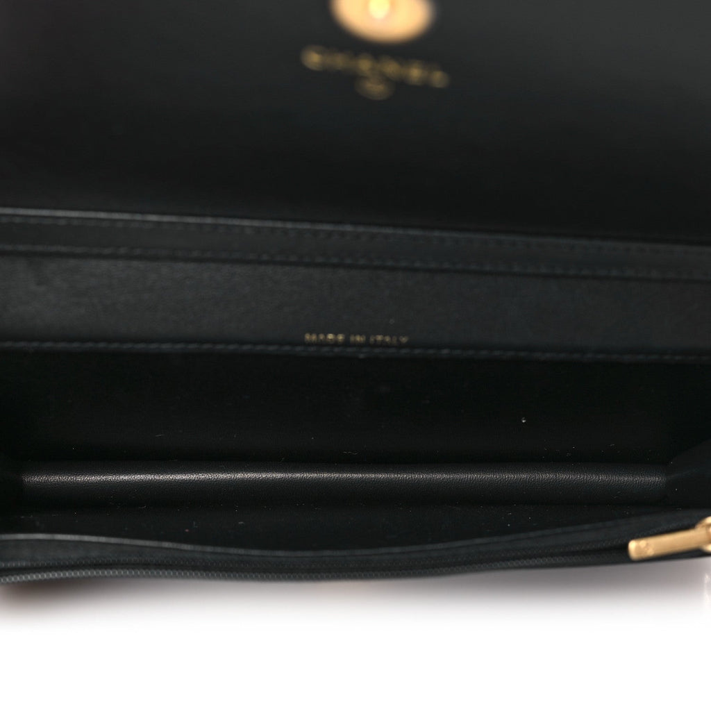 Lambskin Quilted CC Clutch On Chain Black
