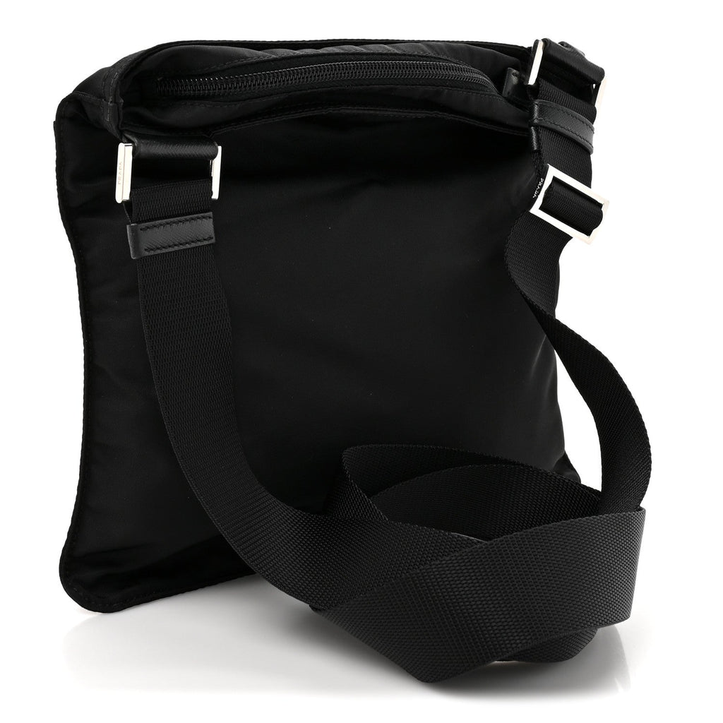 Nylon Vela Flat Messenger Bag Black