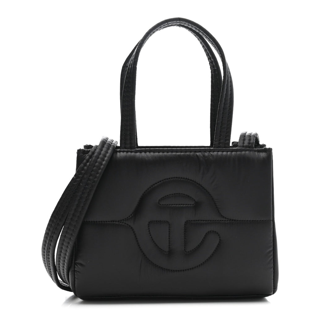 Nylon Small Puff Shopping Bag Black