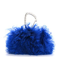 Shearling Lambskin CC Hook  Holder Blue