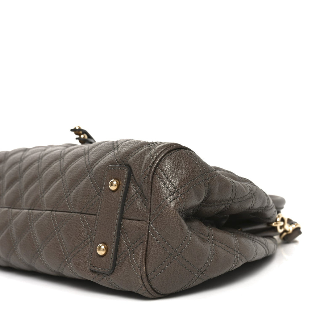 Calfskin Quilted Stam Brown