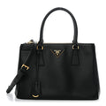 Saffiano Small Galleria Double Zip Tote Black