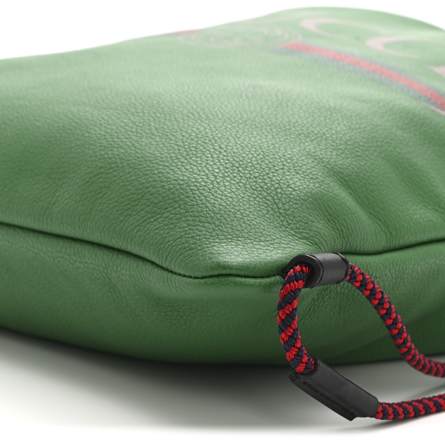 Calfskin Logo Drawstring Backpack Green