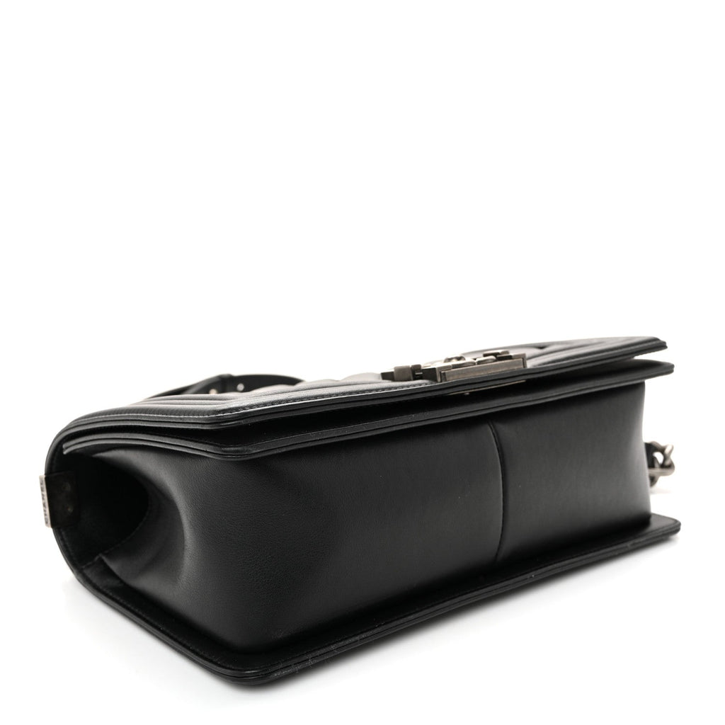 Lambskin Quilted Medium Boy Flap Black