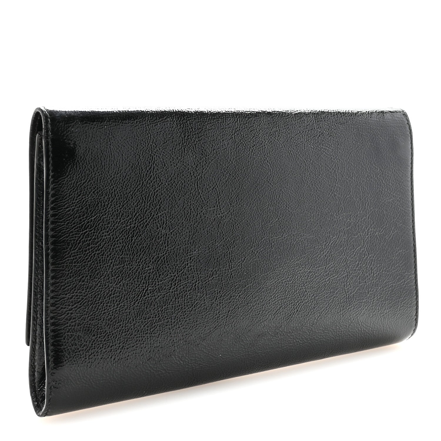 Textured Patent Monogram Large Belle De Jour Clutch Black