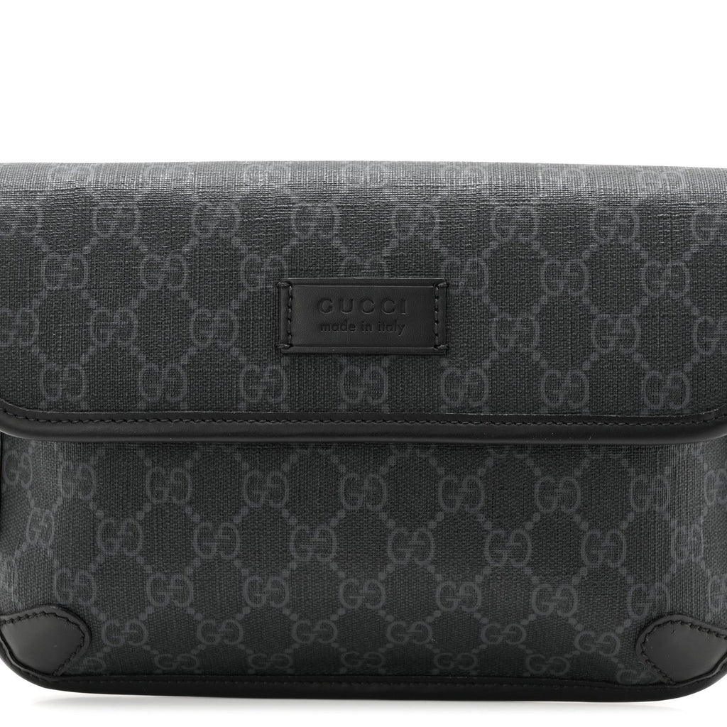 GG Supreme Monogram Web Slim Belt Bag Black Grey