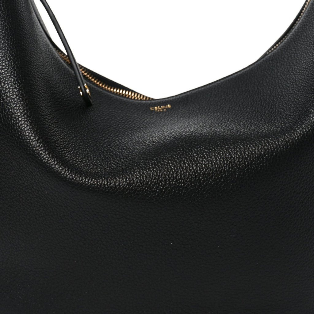 Supple Grained Calfskin Large Lulu Shoulder Bag Black