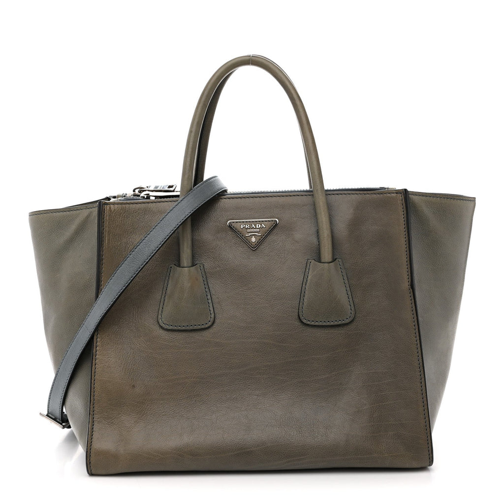 Glace Calf Twin Pocket Tote Marine