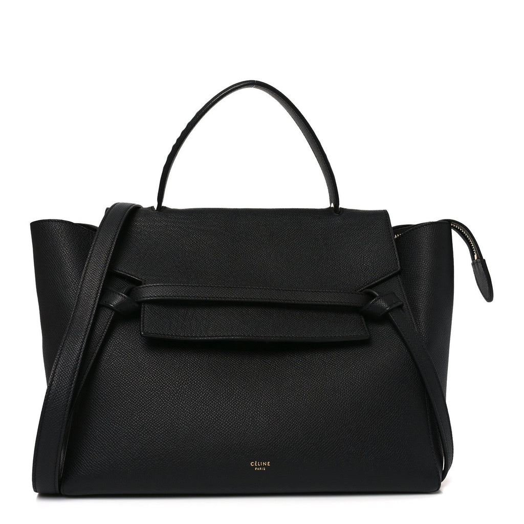 Grained Calfskin Mini Belt Bag Black