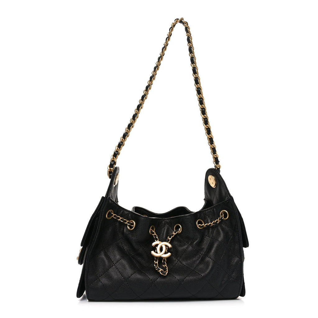 Caviar Quilted Mini Chanel 25 Handbag Black