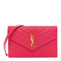 Grain De Poudre Matelasse Chevron Monogram Envelope Chain Wallet Bubblegum