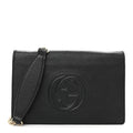 Pebbled Calfskin Soho Wallet On Chain Black