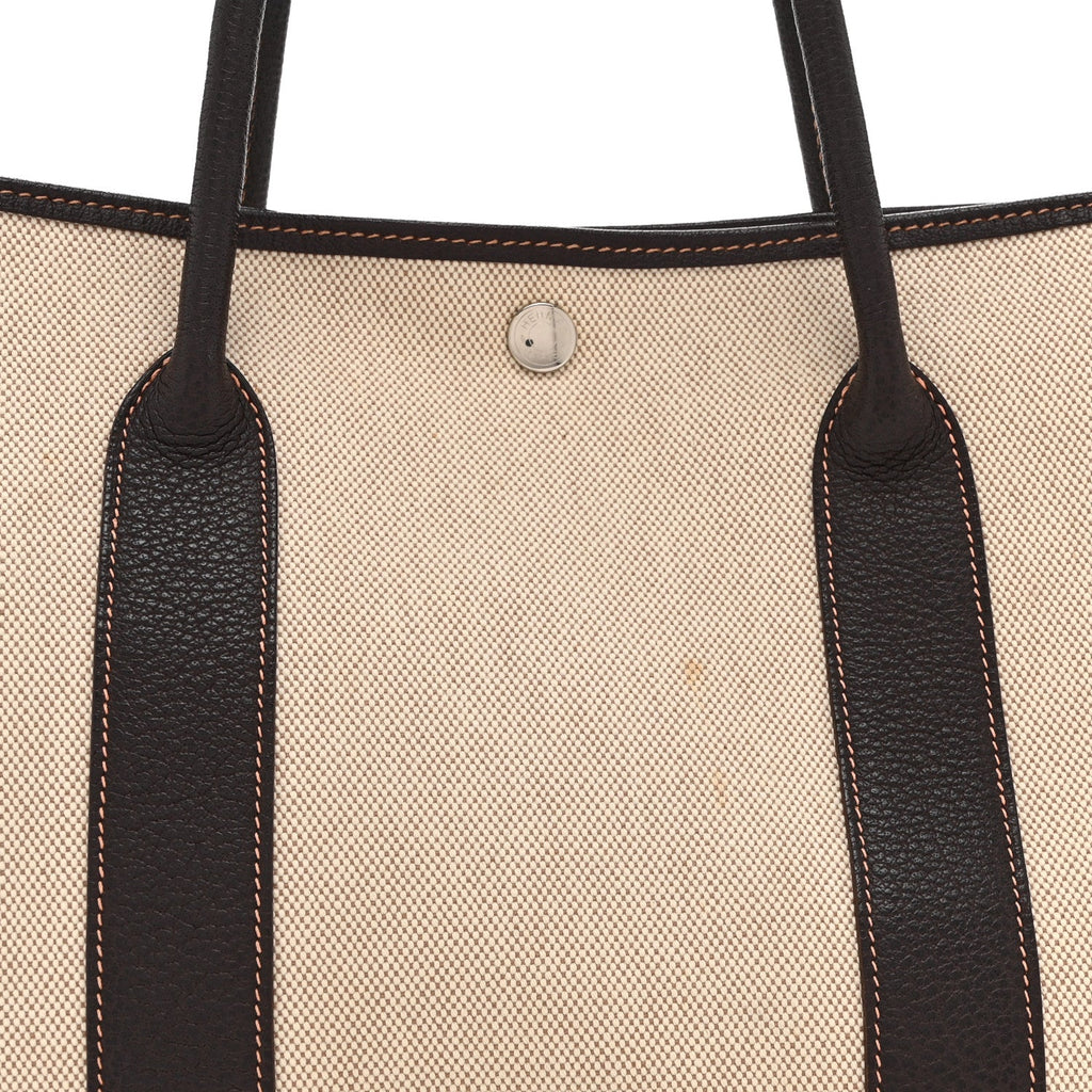 Buffle Skipper Toile Garden Party 36 MM Tote Marron Fonce