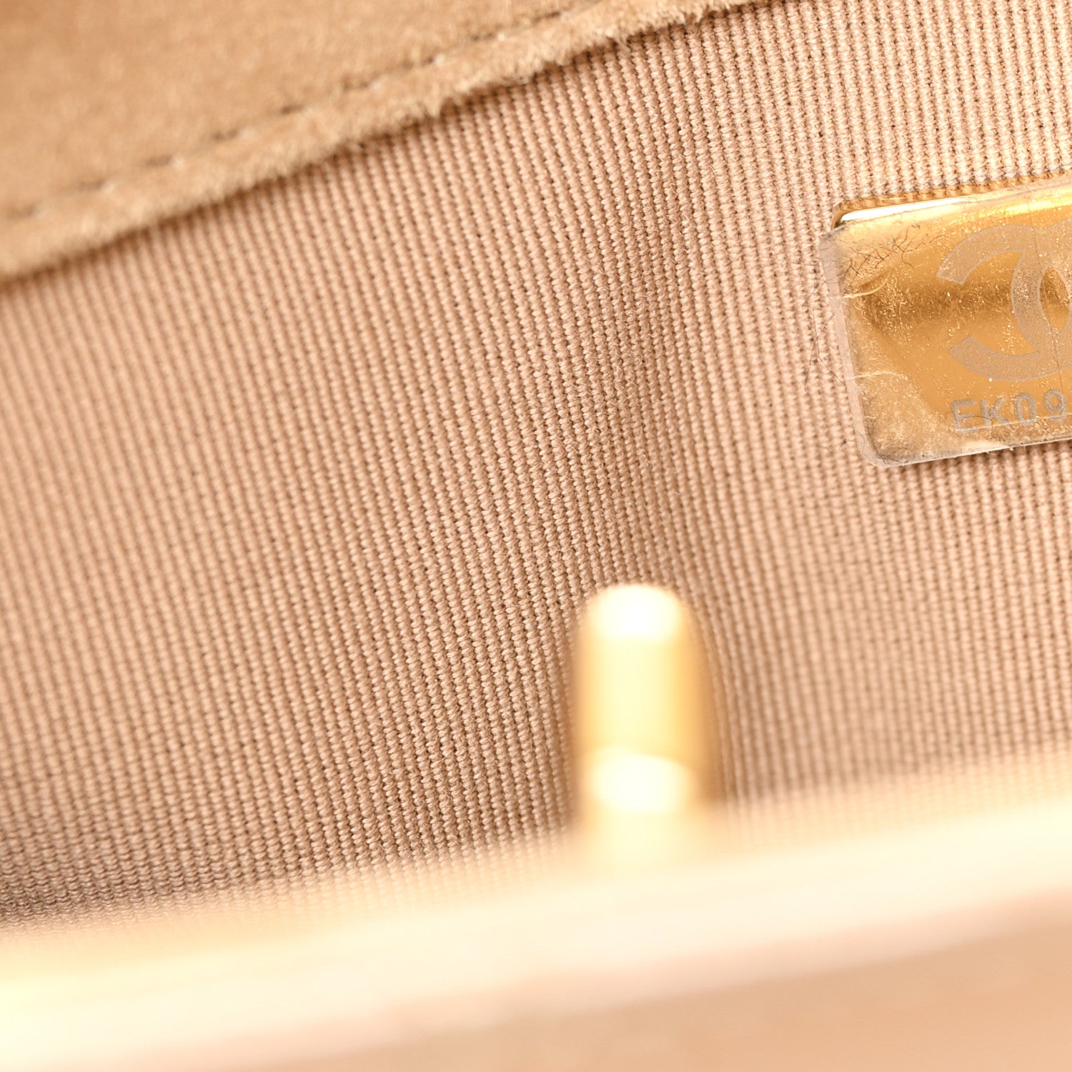 Shiny Calfskin Suede Goatskin Quilted Hobo Beige