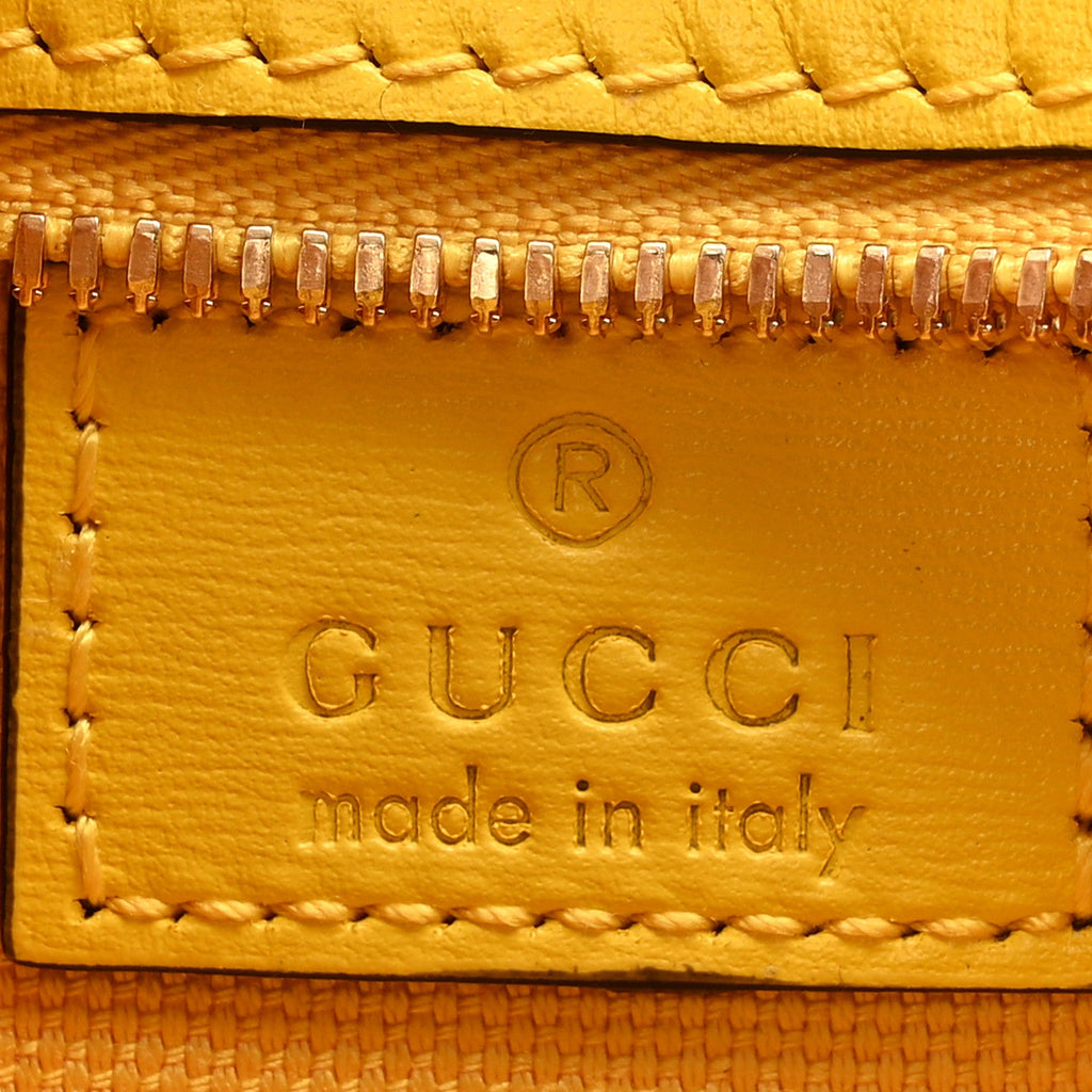 Calfskin Monogram Mini Moon Side Shoulder Bag Yellow