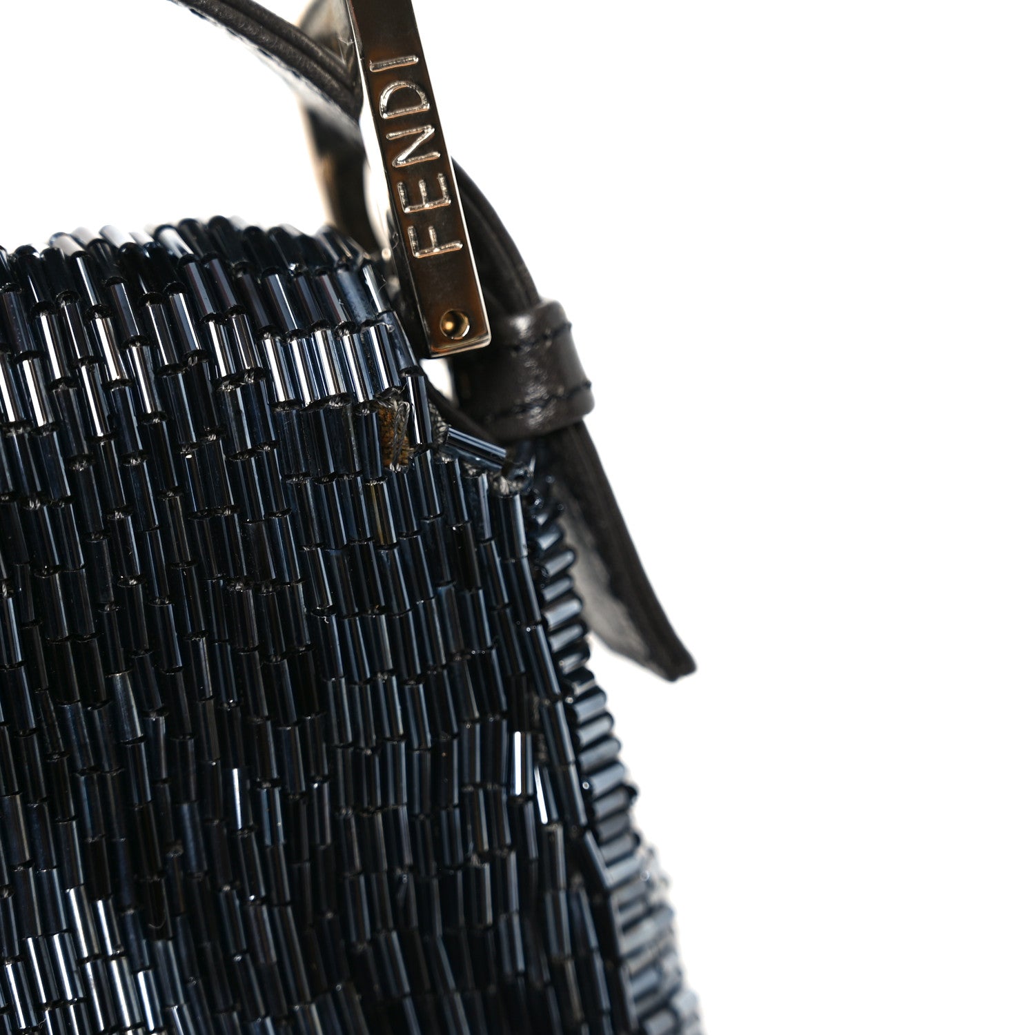 Satin Beaded Baguette Blue Brown