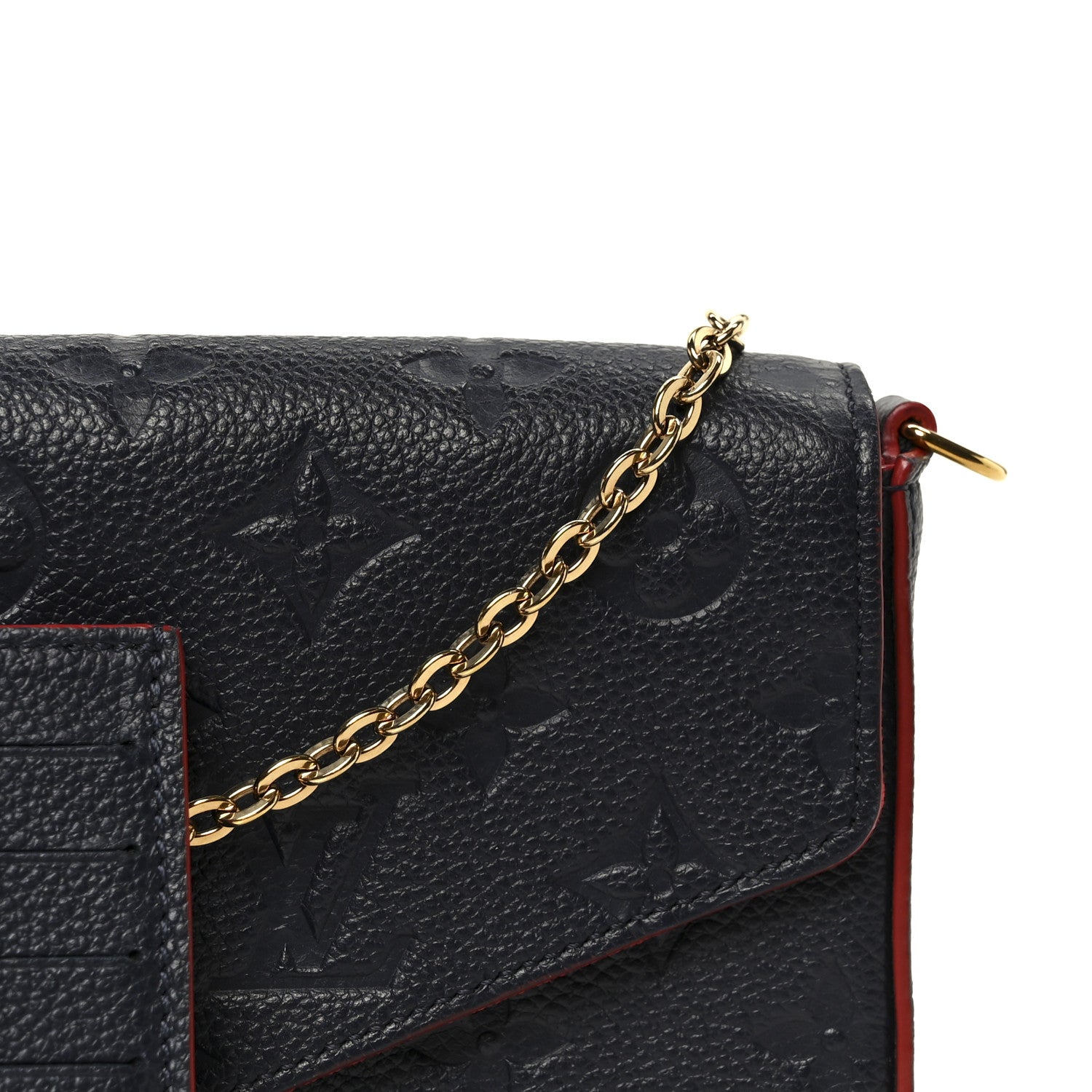 Empreinte Pochette Felicie Chain Wallet Marine Rouge
