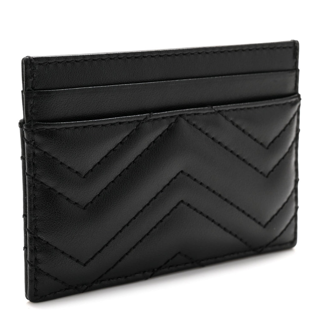 Calfskin Matelasse GG Marmont  Holder Black