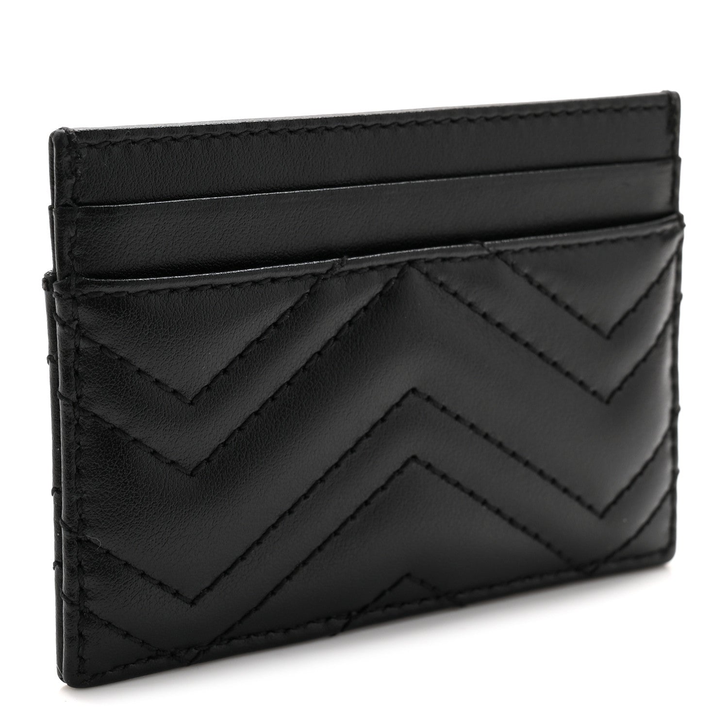 Calfskin Matelasse GG Marmont  Holder Black