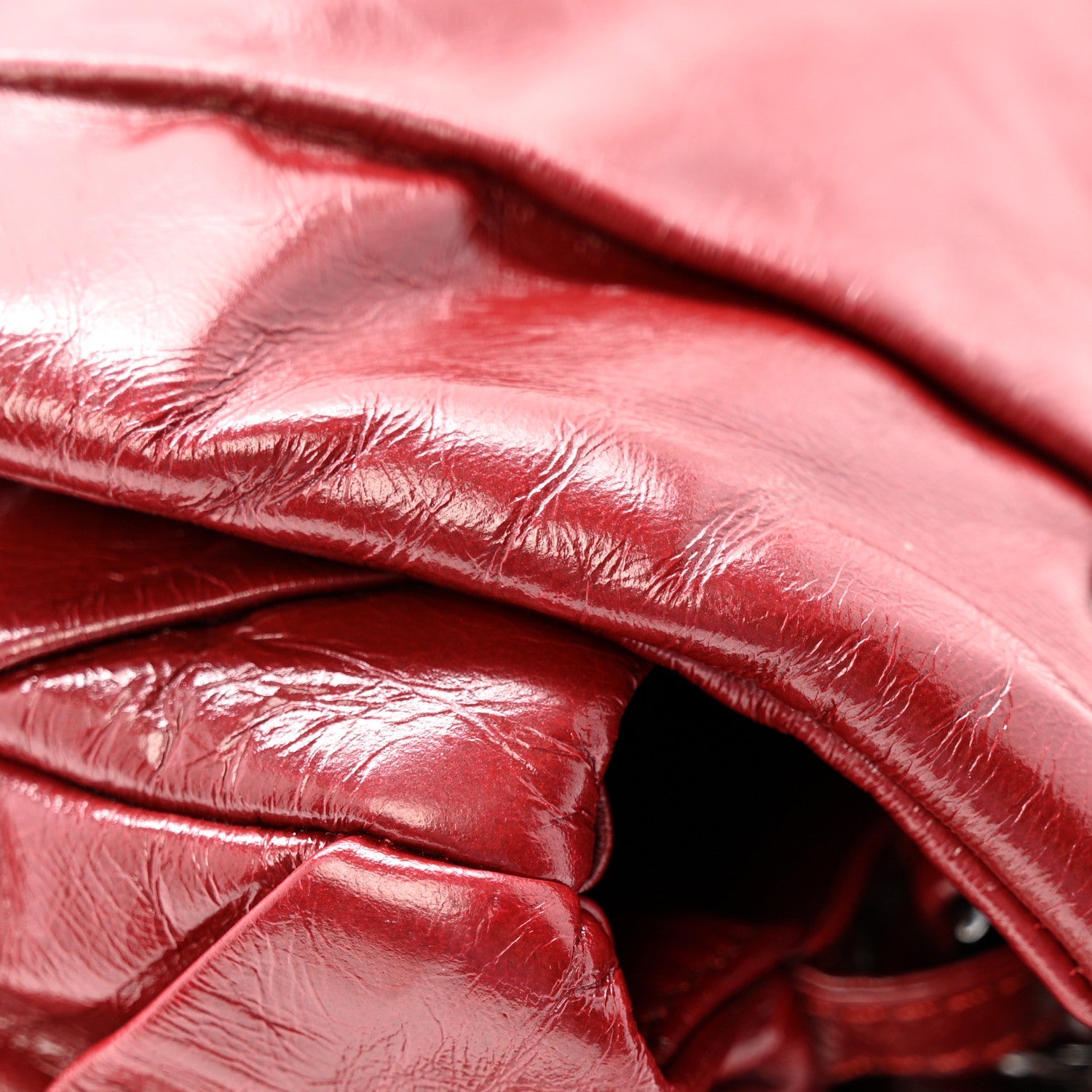 Glazed Calfskin Twisted Maxi Flap Red