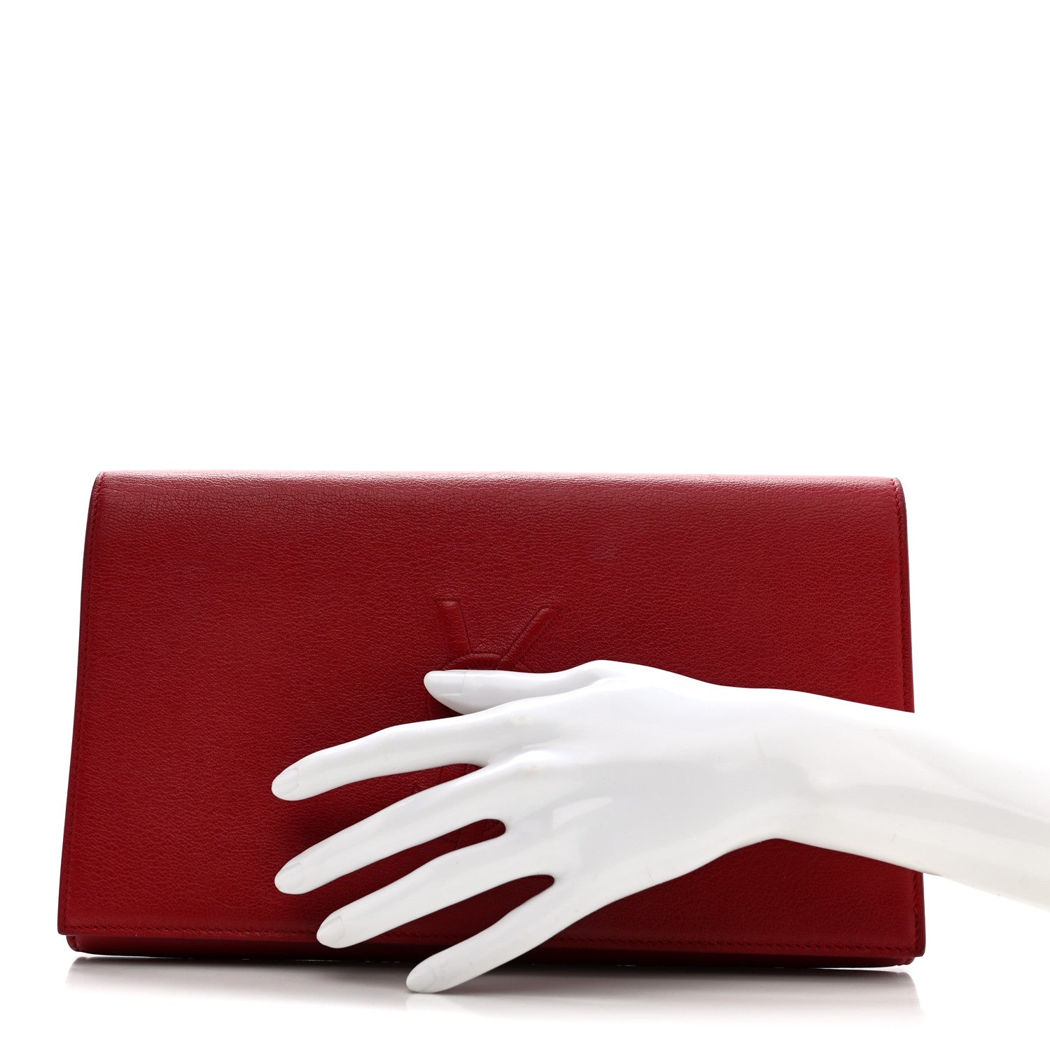 Calfskin Monogram Large Belle De Jour Clutch Red