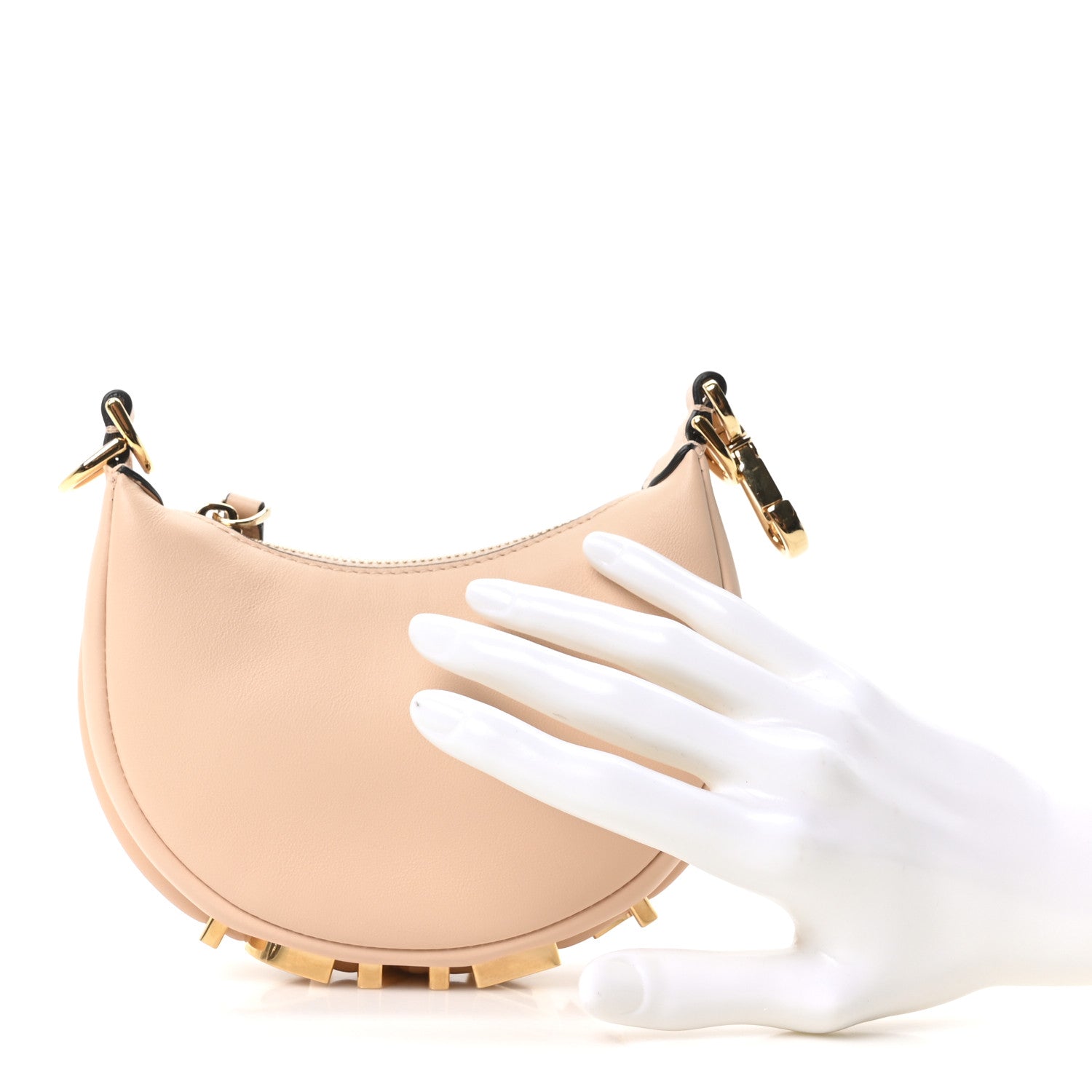 Vitello Grace Matte Nano Fendigraphy Hobo Charm Light Rose