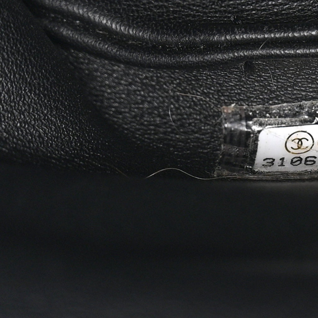 Shiny Lambskin Quilted Small Chain Is More Drawstring Bag Black