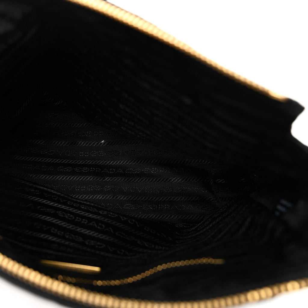 Re-Nylon Impuntu Quilted Re-Edition 1995 Chaine Small Tote Bag Black