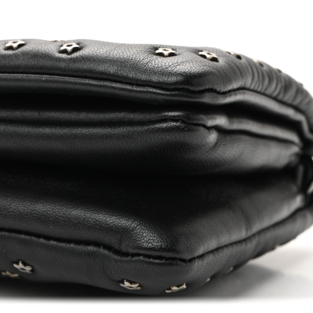 Calfskin Star Motif Macrocannage Mini Caro Bag Black