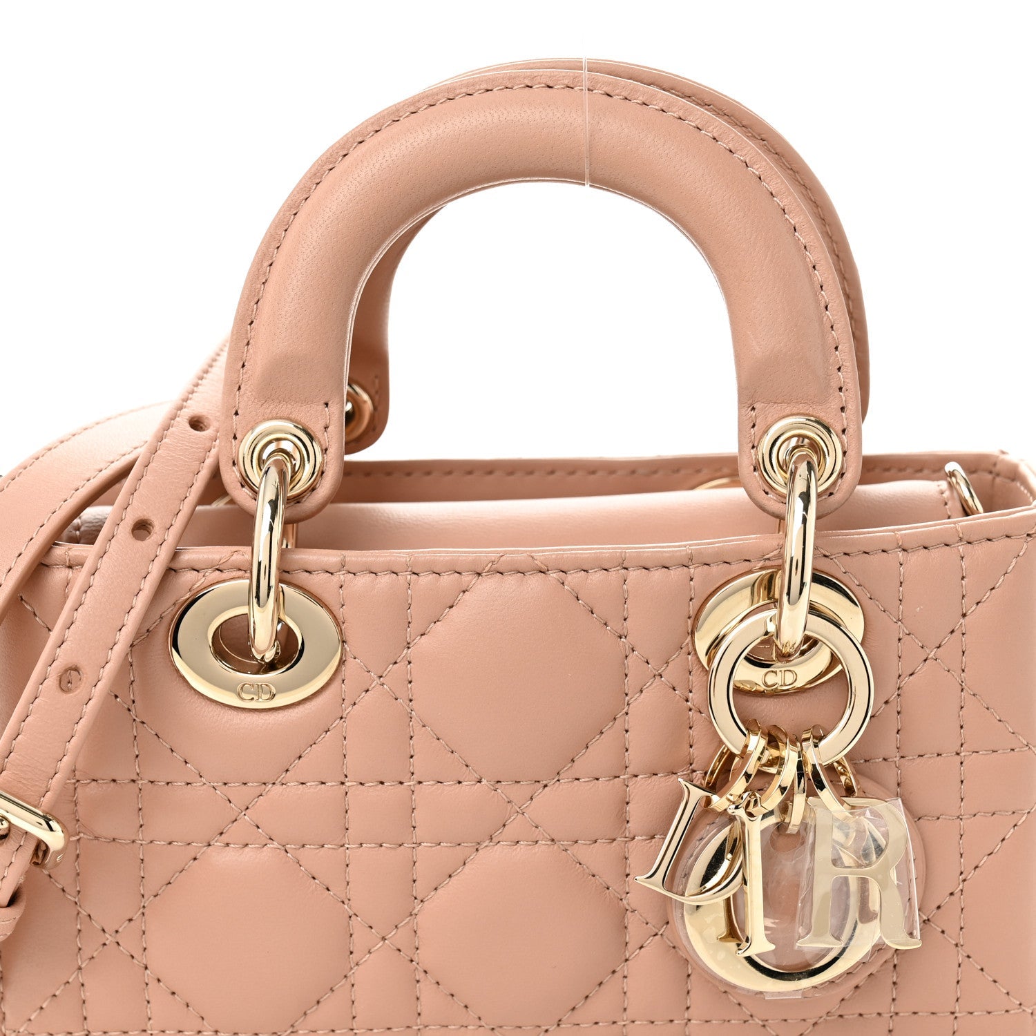 Lambskin Cannage Micro Lady D-Joy Rose Des Vents